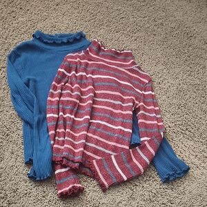 Girls bundle of ribbed mock neck tops size 7/8 (M)